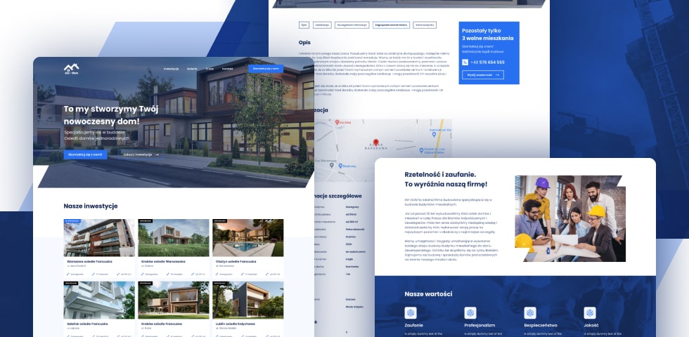 Strona internetowa dla dewelopera nieruchomości Em-dom